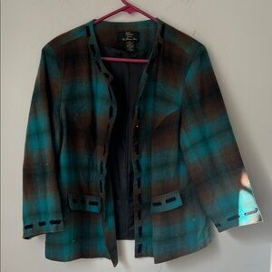 Trenz Woman Womens Plaid Cropped Blazer Size 1X ✔️
